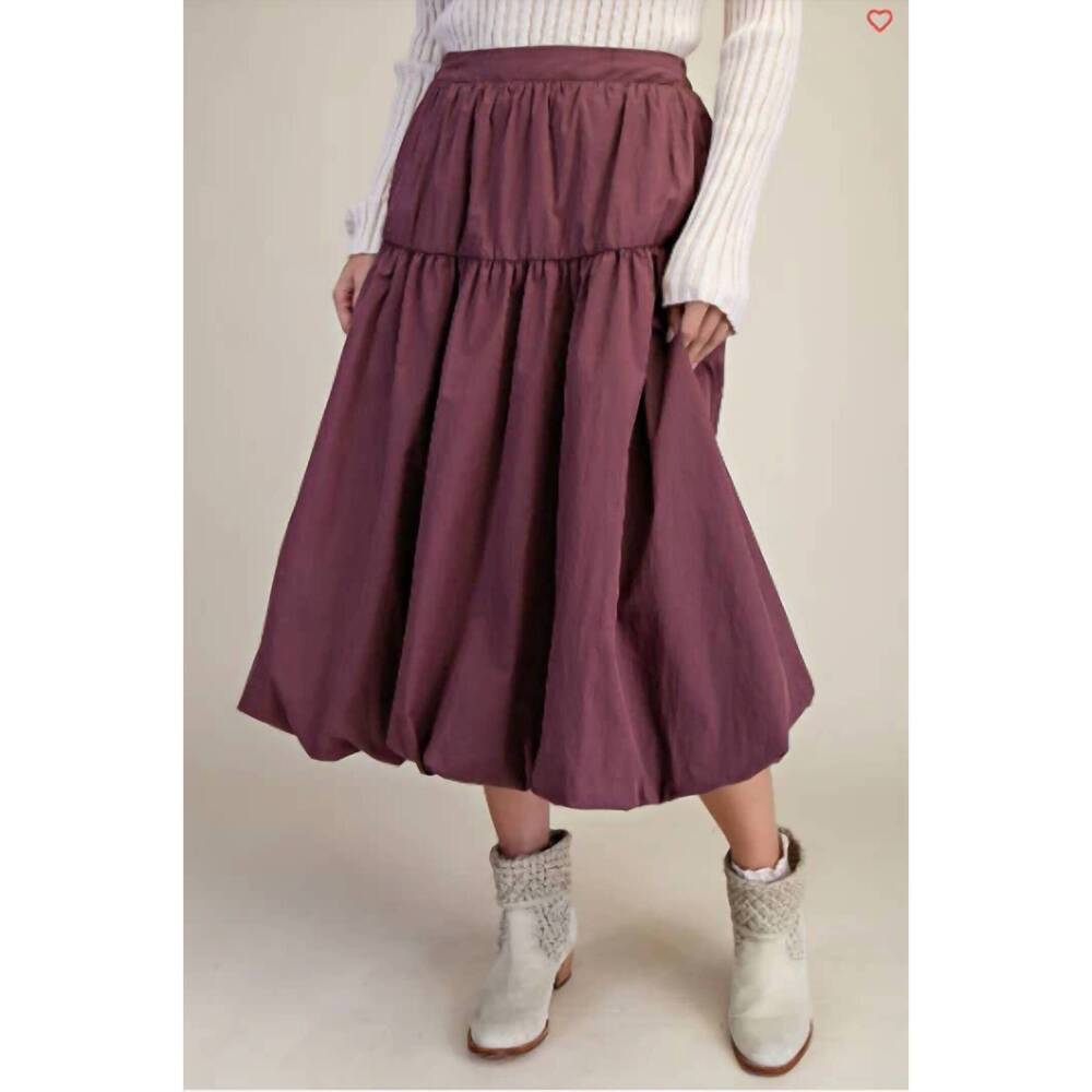 NEW EASEL parachute midi skirt in mulberry